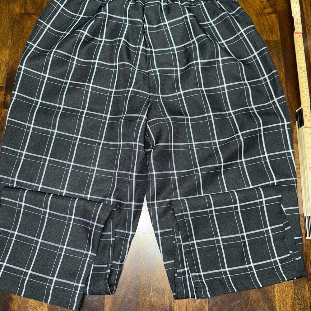 Grace Karin Black and White Dress Pants with Windowpane Pattern - Picture 5 of 8
